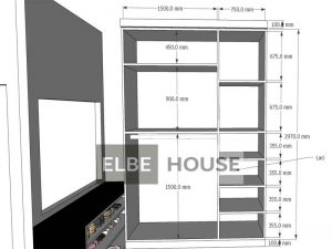 jasa design 3D lemari wardrobe gambar lemari lengkap dengan ukuran