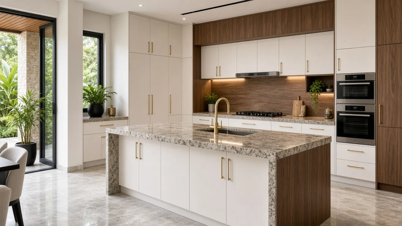 Kitchen set Aluminium & PVC Board modern di rumah
